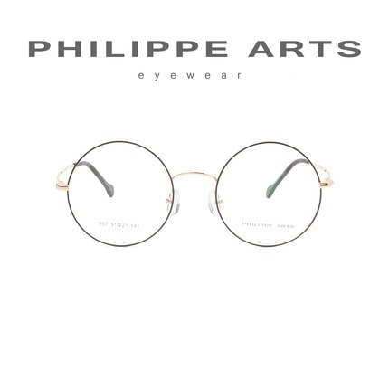 필립아츠 명품 안경테 957-C7 남자 여자 동글이 가벼운 편안한 데일리 패션 안경