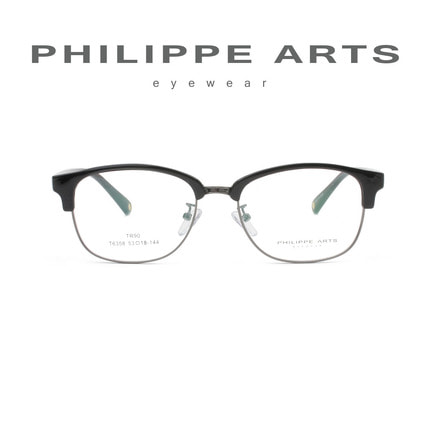 필립아츠 명품 안경테 T6358-C01 가벼운 하금테 남자 여자 편안한 데일리 패션 안경