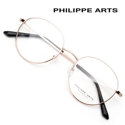 필립아츠 안경테 PA8002-C6 얇고 가벼운 동글이 골드 메탈테 남자 여자 패션 안경 국내제작