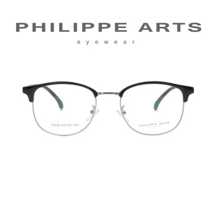 필립아츠 명품 안경테 00320-C03 가벼운 사각 하금테 오버핏 편안한 패션 안경 남자 여자