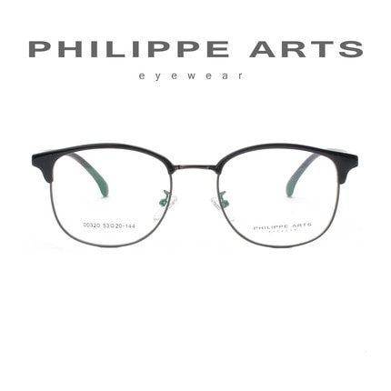 필립아츠 명품 안경테 00320-C01 가벼운 사각 하금테 오버핏 편안한 패션 안경 남자 여자