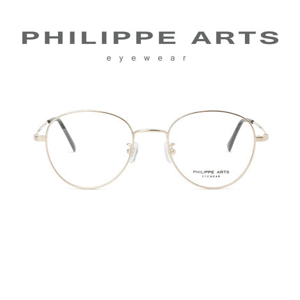 필립아츠 안경테 PA5006_D-C1 동글이 메탈 금테 남자 여자 가벼운 패션 안경 오버핏 국내제작