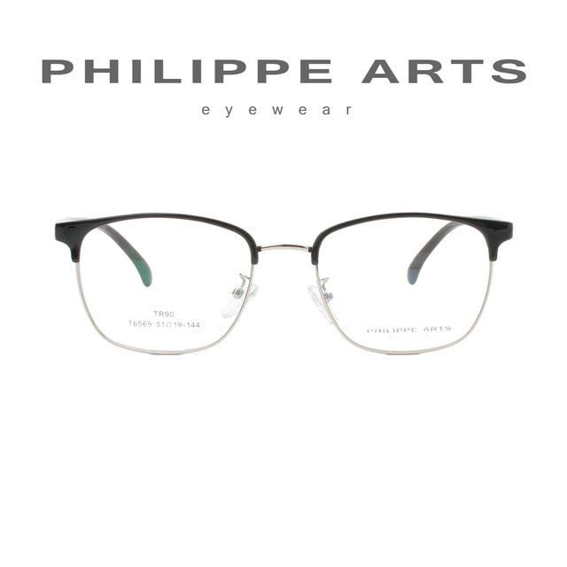 필립아츠 안경테 T6569 C3 가벼운 데일리 하금테 사각 안경
