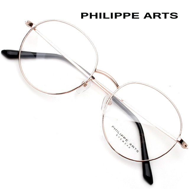 필립아츠 안경테 PA8003 C6  얇은 메탈테 라운드 안경