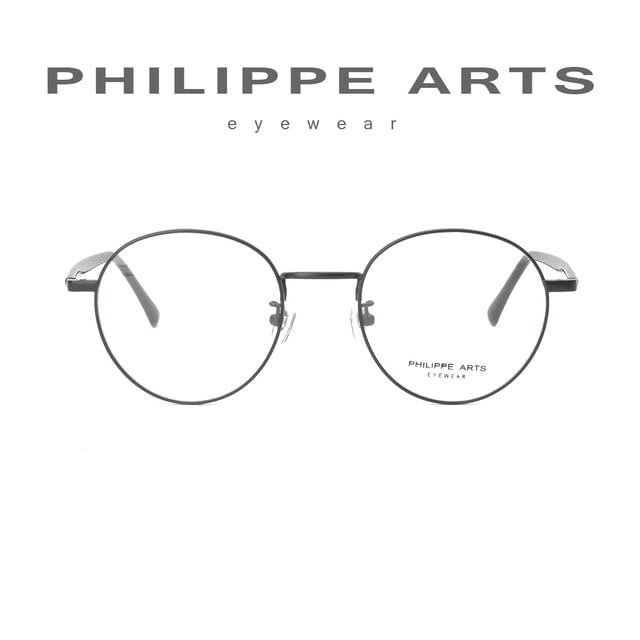 필립아츠 안경테 PA5003D C4 가벼운 동글이 메탈테 편안한 오버사이즈 안경