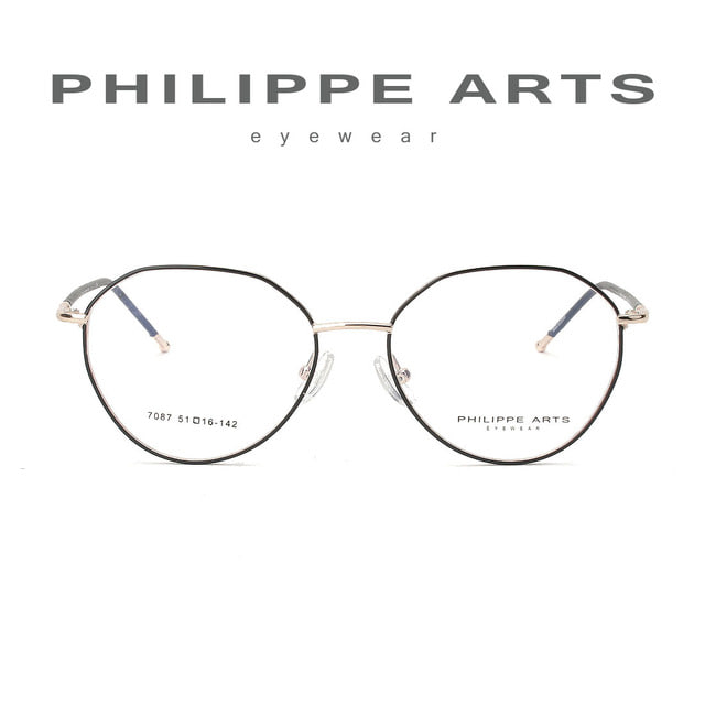 필립아츠 안경테 7087 C20 스테인레스 다각 얇은테 가벼운 안경