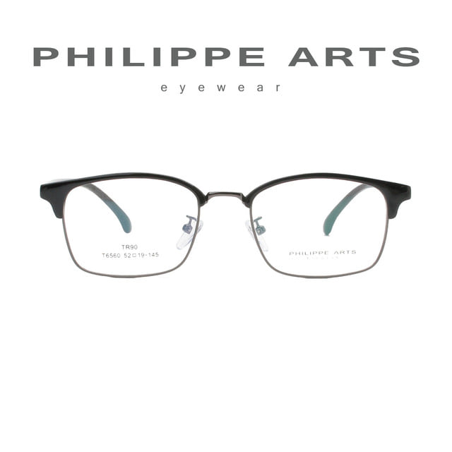 필립아츠 안경테 T6560 C1 클래식 사각 하금테 안경