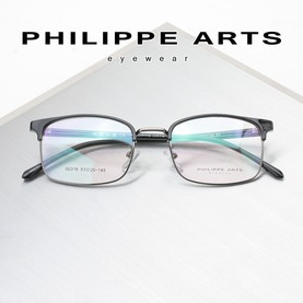 필립아츠 명품 안경테 00318-C1 가벼운 사각 하금테 남자 여자 패션
