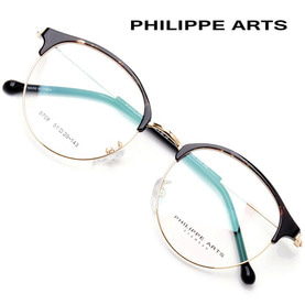 필립아츠 안경테 5708-C5 가벼운 동그란 패션 하금테 남자 여자 편안한 안경