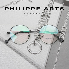 필립아츠 명품 안경테 1718051-C1 블랙 동글이 메탈테 남자 여자 패션 안경