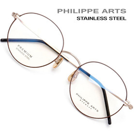 필립아츠 안경테 PA8016-C10 스테인리스 8g 초경량 가벼운 패션 안경 남자 여자 라운드 국내제작