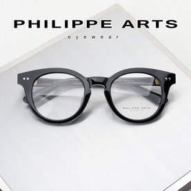 필립아츠 안경테 MI6048-C01 검정 뿔테 라운드 패션 안경 남자 여자