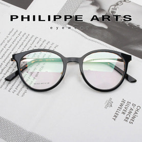 필립아츠 안경테 SB9022-C1 동그란 검정 뿔테 남자 여자 가벼운 패션 안경