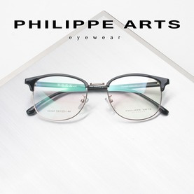 필립아츠 명품 안경테 00320-C02 가벼운 사각 하금테 오버핏 편안한 패션 안경 남자 여자