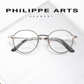 필립아츠 티타늄 안경테 ST5007-C1 IP도금 가벼운 안경 동글이 남자 여자 핸드메이드