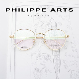 필립아츠 초경량 티타늄 안경테 IP도금 PA5030/D-C01 동글이 금테 가벼운 안경 남자 여자 패션