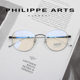 필립아츠 티타늄 안경테 PA5011/D-C4 블루라이트 자외선 차단 청광렌즈 시력보호 가벼운 동글이 패션 안경