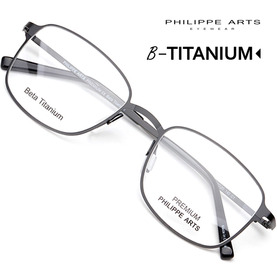 필립아츠 안경테 PA7024K C1 베타티타늄 7g 초경량 남자 여자 편안한 착용감 블랙 가벼운안경 고탄성
