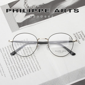필립아츠 안경테 PA5003/D-C2 가벼운 동글이 메탈테 남자 여자 패션 오버핏 안경
