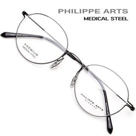 필립아츠 안경테 PA8007-C1 메디컬스틸 신소재 5g 가벼운안경 얇은테 남자 여자 패션 국내제작