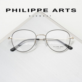 필립아츠 안경테 PA5006_D-C2 얇은 메탈테 동글이 패션 안경 남자 여자 가벼운 안경 오버핏 국내제작