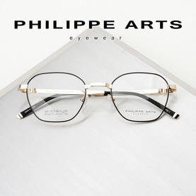 필립아츠 초경량 티타늄 안경테 IP도금 ST9172-C1 가벼운 초경량 안경 다각형 남자 여자 패션