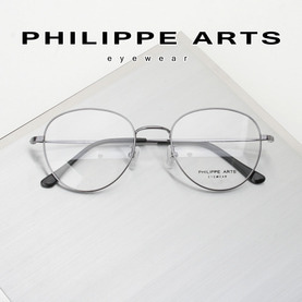 필립아츠 안경테 PA5006_D-C3 동글이 오버핏 얇은 메탈테 남자 여자 가벼운 패션 안경 오버사이즈 국내제작