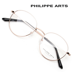 필립아츠 안경테 PA8002 C6 얇고 가벼운 동글이 골드 메탈테 안경