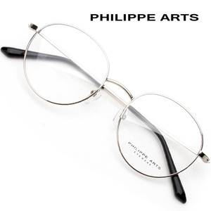 필립아츠 안경테 PA8002 C7 실버 메탈테 동글이 가벼운 안경