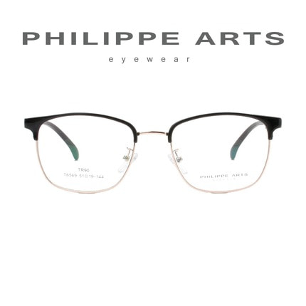 필립아츠 명품 안경테 T6569-C2 가벼운 데일리 하금테 사각 남자 여자 패션 안경