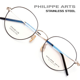필립아츠 국산 안경테 PA8014-C4 스테인리스 초경량 8g 가벼운 동글이 패션 안경 남자 여자 얇은테 고탄성