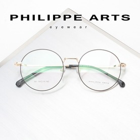필립아츠 명품 안경테 381-C4-1 오버사이즈 가벼운 편안한 동글이 메탈테 패션 안경 남자 여자