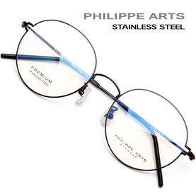 필립아츠 국산 안경테 PA8014-C1 스테인리스 초경량 8g 얇은테 동글이 패션 안경 남자 여자 고탄성