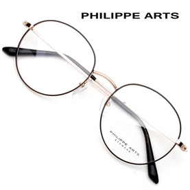 필립아츠 안경테 PA8003-C3 얇은 메탈테 동글이 가벼운 패션 안경 국내제작