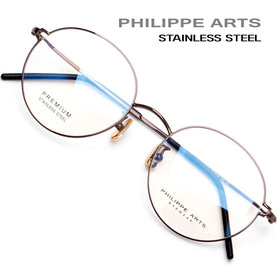 필립아츠 안경테 PA8016-C3 스테인리스 8g 초경량 가벼운 동글이 패션 안경 남자 여자 국내제작